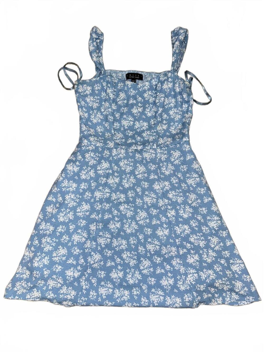 Women's Trixxi Light Blue Floral Sleeveless Midi Dress Size Small
